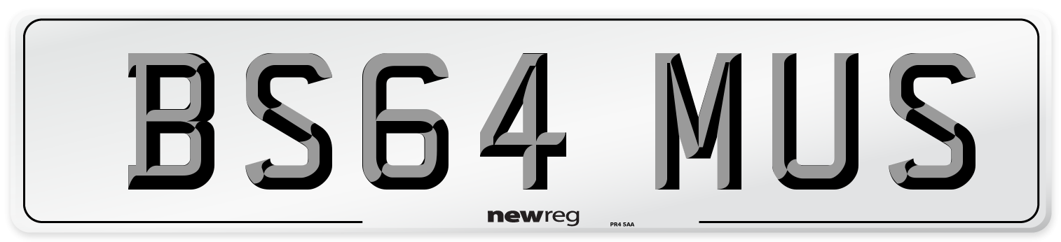 BS64 MUS Number Plate from New Reg